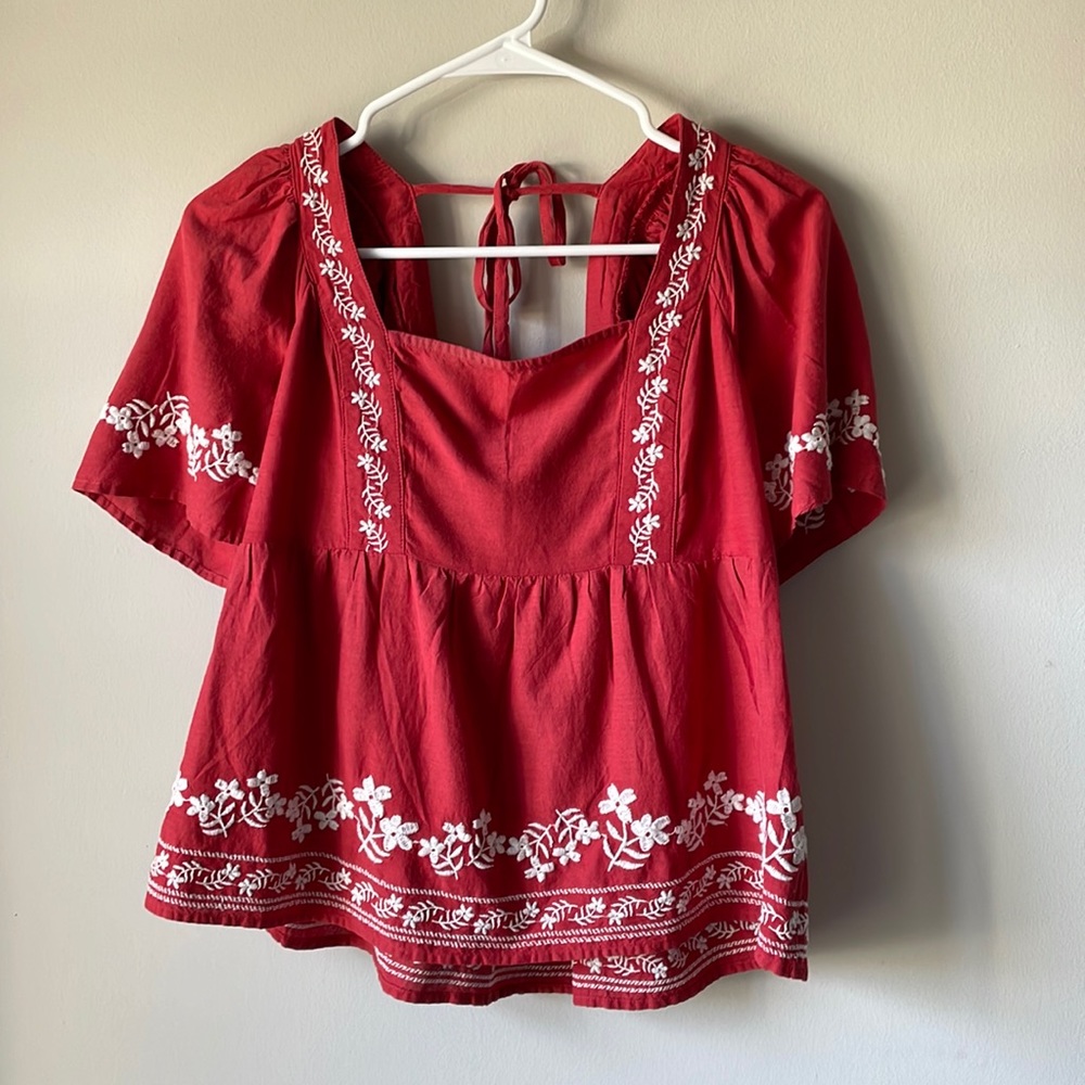 Old Navy red blouse, XS, never worn
